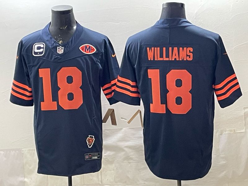 Men 2026 Chicago Bears #18 Williams Blue 3th generations Nike Limited NFL Jersey style 005
